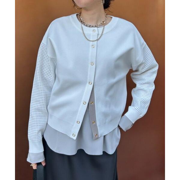 カーディガン ビハイ袖メッシュ2WAYカーディガン レディース