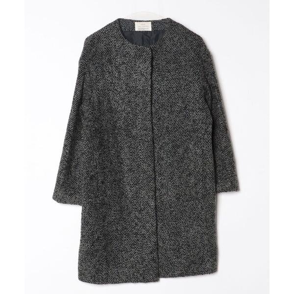 「LADY LUCK LUCA」 ノーカラーコート FREE グリーン レディース