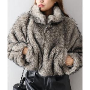 ブルゾン アウター MIXファースタンドジップブルゾン レディース