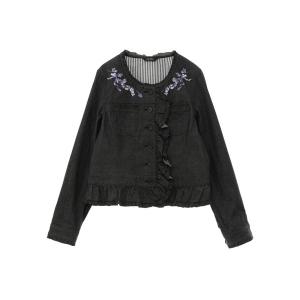 「PINK HOUSE」 デニムジャケット LARGE ブラック レディース