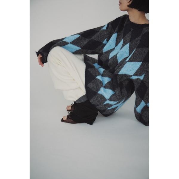 ニット セーター ルーズアーガイルニット レディース