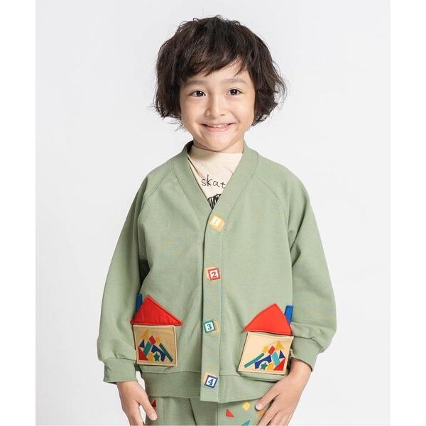 カーディガン 積み木遊び刺繍カーディガン キッズ 子供服 男の子 女の子