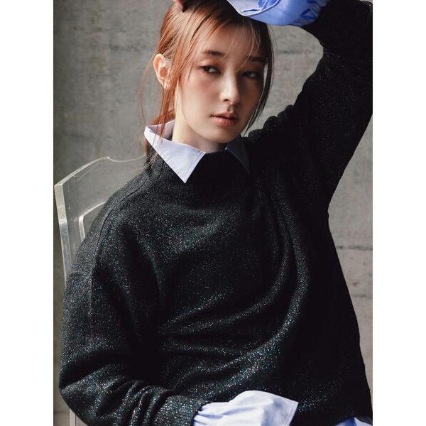 ニット セーター 「宮本茉由着用」MIXラメニット レディース