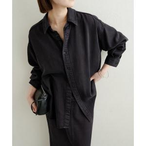 ブラウス シャツ 刺繍セルロースソフトオーバーシャツ レディース