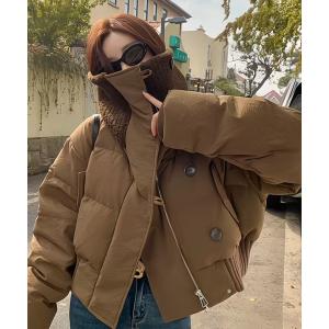 ダウンコート ダウンジャケット スタンド ビッグ カラー ショート ダウンジャケット レディース メンズ