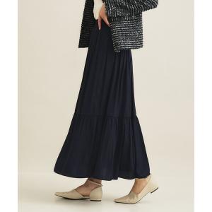 スカート 「洗える／丈調整可能」ギャザーフレアスカート