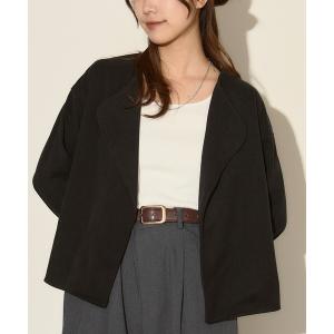 ジャケット テーラードジャケット ノーカラーショートテーラー レディース