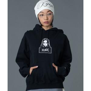 X-girl（エックスガール） パーカー MILLS LOGO LAYERED PATCH SWEAT