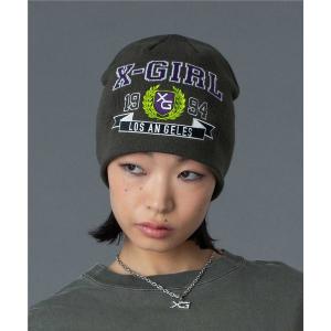 X-girl（エックスガール） ニット帽 ニットキャップ HEART SCRIPT LOGO