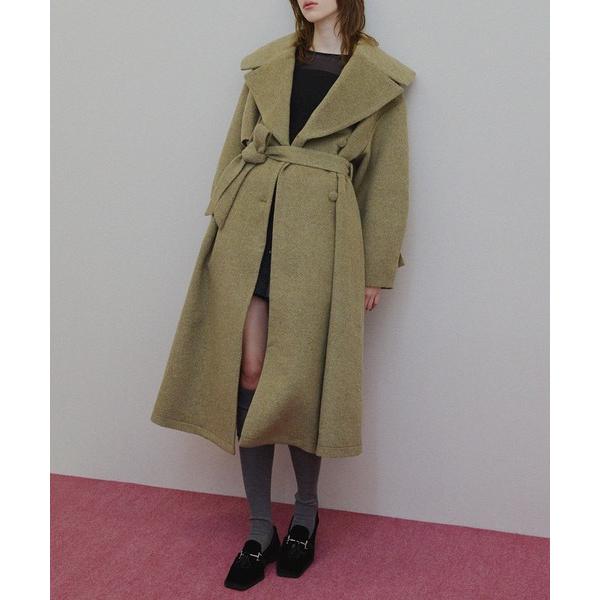 コート チェスターコート UND BIG ROUND COLLAR WOOL LONG COAT レ...