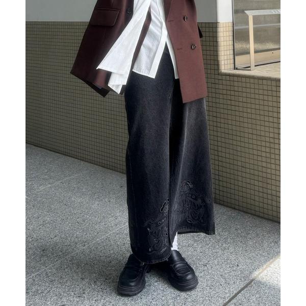 デニムスカート UND CUTWORK EMBROIDERY DENIM SKIRT