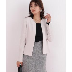 ブルゾン アウター キーネックペプラムジャケット レディース