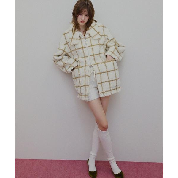 ブルゾン アウター UND WINDOWPANE ZIPUP MIDI COAT レディース