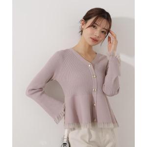 ニット セーター シアー切替ペプラムニット / 1216170108 レディース