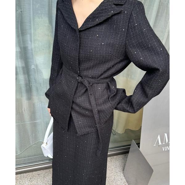 セットアップ GLITTER TWEED SET UP レディース