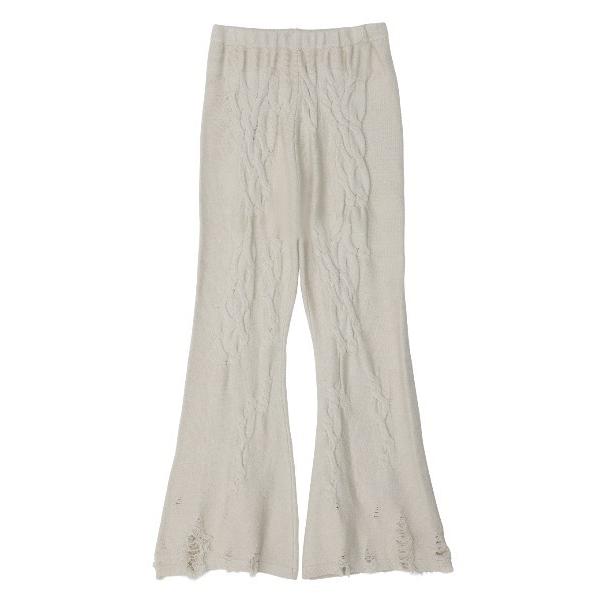 パンツ UND RANDOM CABLE KNIT PANTS レディース
