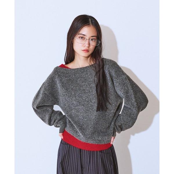 ニット セーター アシメレイヤーバイカラープルオーバー/640713 レディース