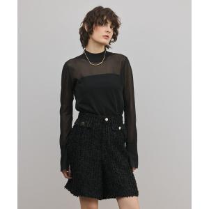 シアーハイネックニットトップ レディース