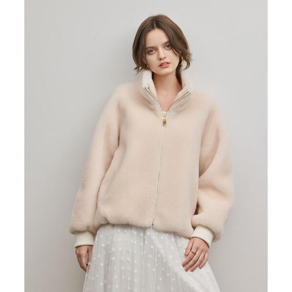 コート アウター ウールボアスタンドカラージャケット レディース