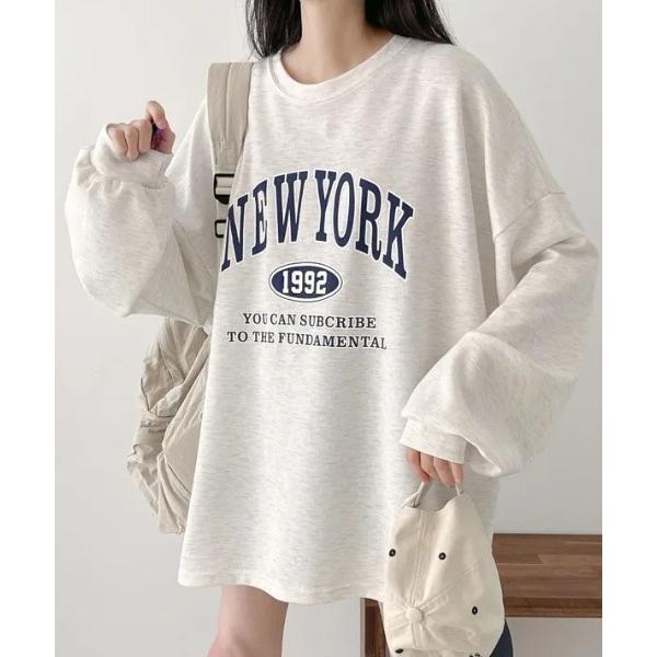 トレーナー スウェット 「26年春新作」ヴィンテージライクプリントプルオーバー レディース