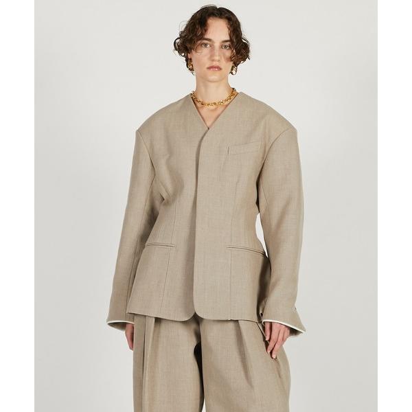 ジャケット ノーカラージャケット ラウンドショルダーノーカラージャケット / Round Shoul...