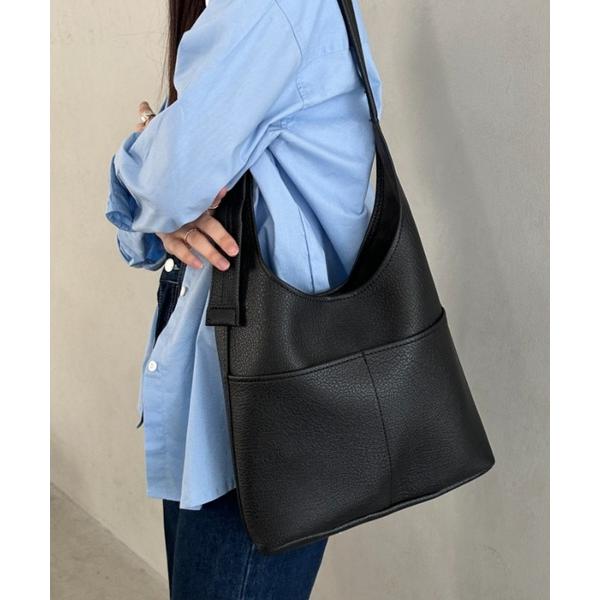 ハンドバッグ 柔らか素材使用 ポーチ付きシングルショルダーバッグ 通勤/通学