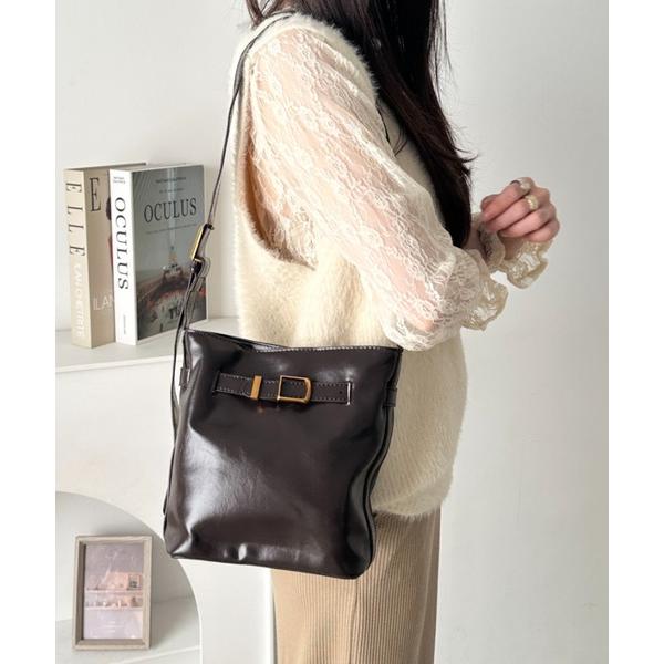 ショルダーバッグ バッグ コンパクトPUミニスクエアショルダーバッグ レディース