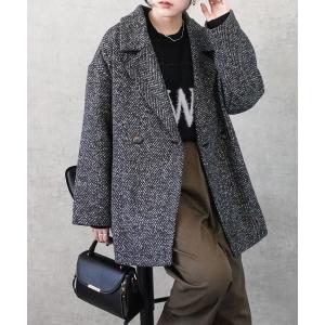 ジャケット テーラードジャケット ヘリンボーンダブルテーラードジャケット レディース