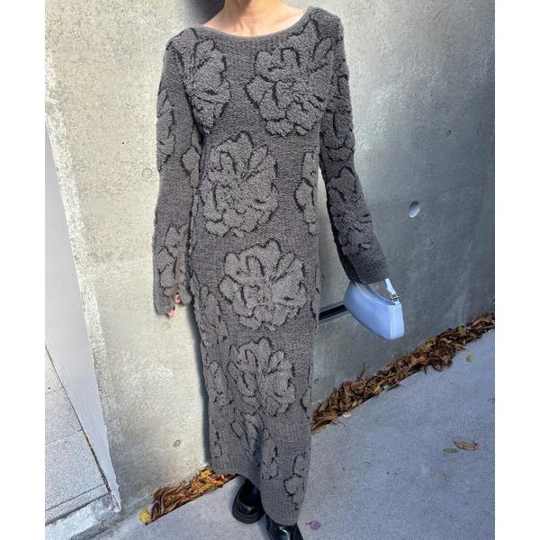 ドレス LOOP BLOOM GLOW JACQUARD KNIT DRESS