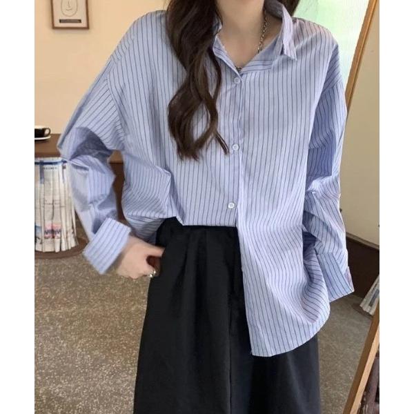 ブラウス シャツ 「26年春新作」オーバーサイズストライプシャツ レディース