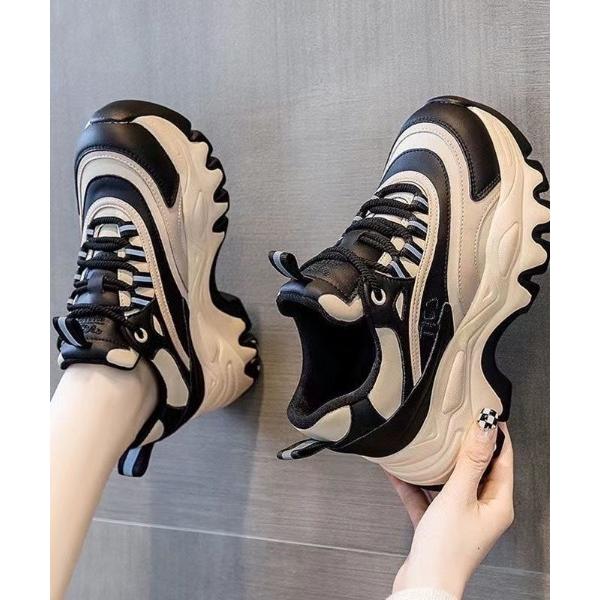 スニーカー バイカラー 厚底ダッドスニーカー レディース