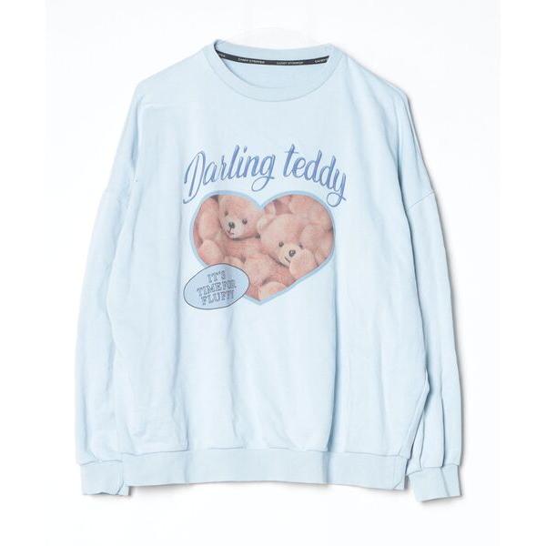 「Candy Stripper」 スウェットカットソー 2 ライトブルー レディース