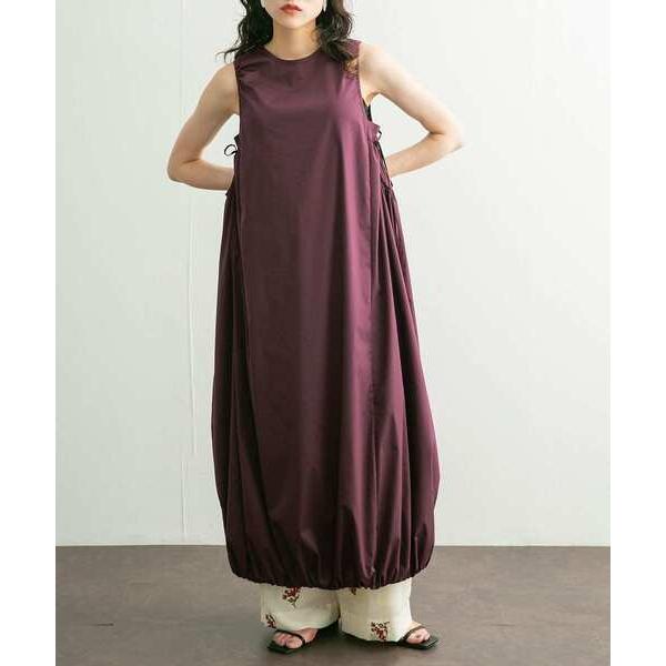 「KBF」 ノースリーブワンピース ONE バーガンディー レディース