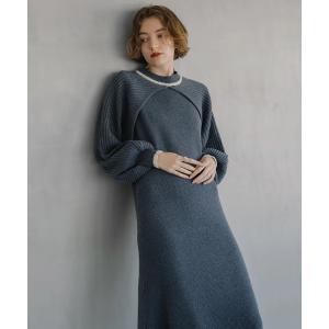 「WILLFULLY」 ニットワンピース FREE ブルー レディース