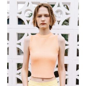 「WCJ」 ノースリーブニット FREE オレンジ レディース