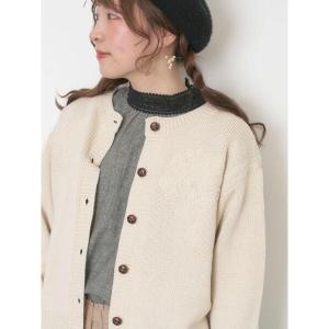 カーディガン 刺繍カーディガン レディース