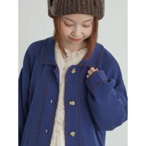 カーディガン ステッチカーディガン レディース