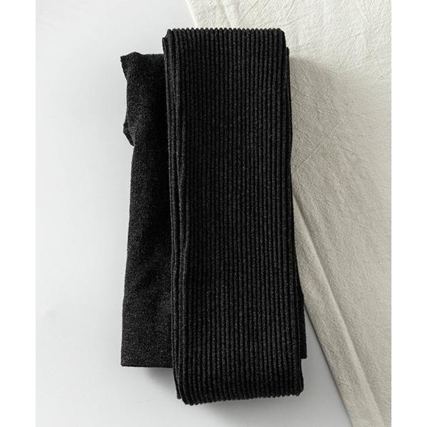 タイツ ソリッドカラー リブ ニット タイツ レギンス レディース