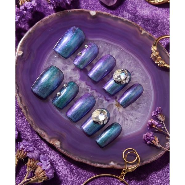 ネイルチップ ネイルシール 「not a nail」水光マグネットデザインロングネイルチップ