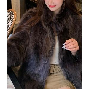 ブルゾン アウター ボリュームファーコート レディース