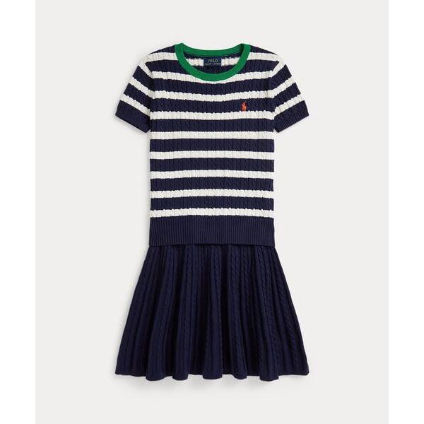 ラルフローレン ストライプド コットン セーター ＆ スカート セット キッズ 子供服 女の子