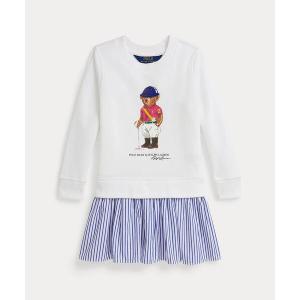 ワンピース Polo ベア ストライプドスカート フリース ドレス キッズ 子供服 女の子