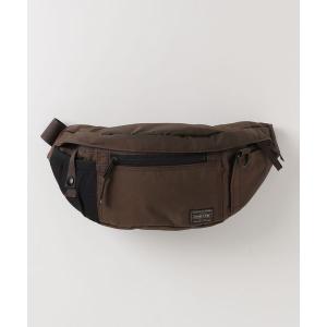 「HEAD PORTER」 ワンポイントウエストバッグ - ブラウン メンズ