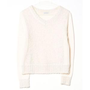 「en recre」 長袖ニット 38 ホワイト レディース