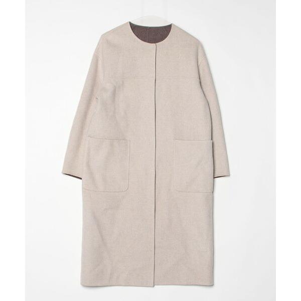 「allureville」 ノーカラーコート 1 ベージュ レディース