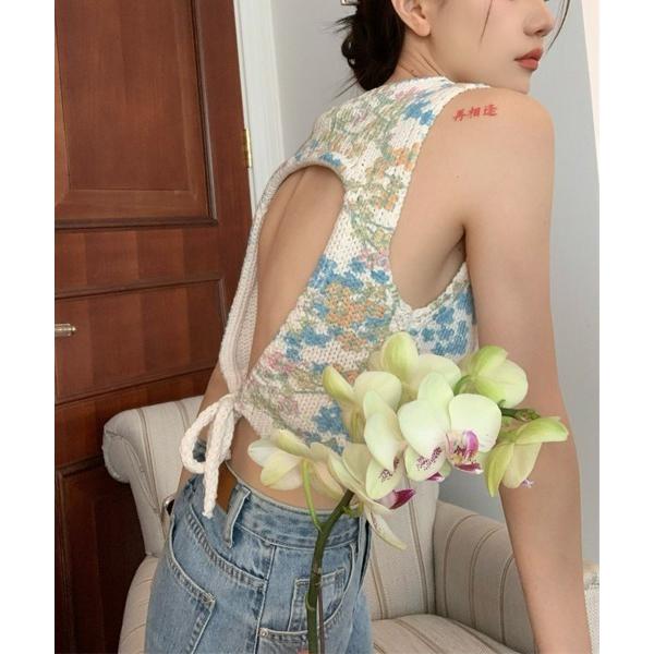 「by muni:r」 ノースリーブニット FREE アイボリー レディース