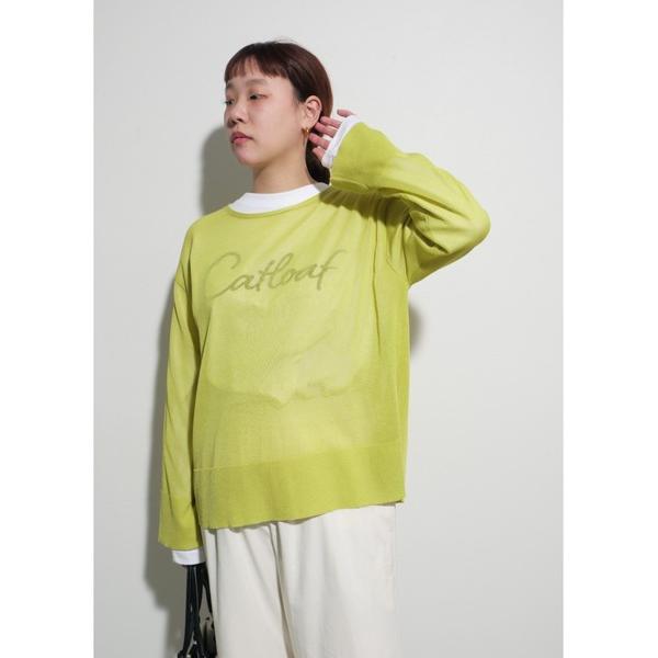 「Palm Riche」 長袖ニット MEDIUM ライトイエロー レディース