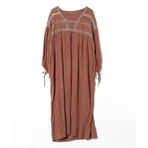 「WILLFULLY」 長袖ワンピース - ブラウン レディース