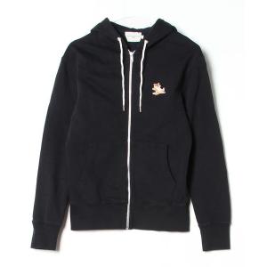 「Maison Kitsune」 ジップアップパーカー X-SMALL ブラック メンズ