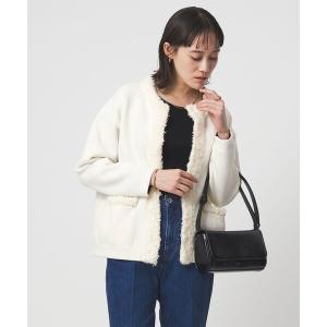 カーディガン ブークレ×フリンジ カーディガン ウォッシャブル レディース